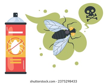 Dead mosquito fly insect nsecticide bug disease pest isolated concept. Vector flat graphic design illustration