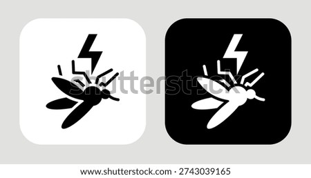 Dead Mosquito Icon In Black and White Glyph Style