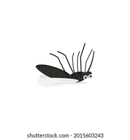 Dead Mosquito Icon. Clipart Image Isolated On White Background.