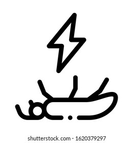 Dead Mosquito Icon Vector. Outline Dead Mosquito Sign. Isolated Contour Symbol Illustration