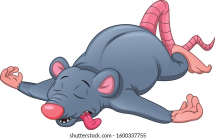 dead mouse cartoon on a white background