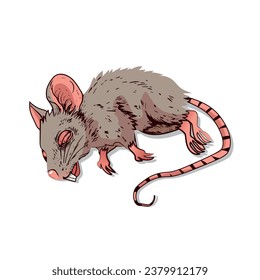 dead mouse, Dead mice cartoon illustration.