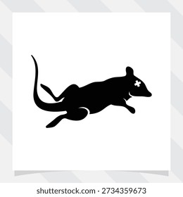 dead mouse vector illustration. pest control illustration.