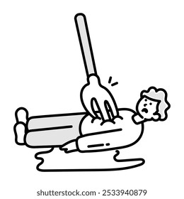 Dead person icon in drawing style 

