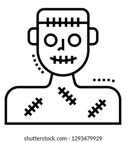 Dead person line icon design, zombie 