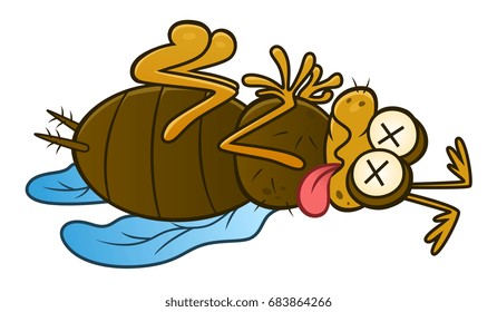 Dead pest insect. Cartoon pest series. 
