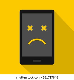 Dead phone icon. Flat illustration of dead phone vector icon for web
