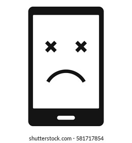 Dead phone icon. Simple illustration of dead phone vector icon for web