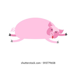 Dead pig. Farm animal is dead. Corpse of a swine
