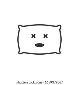 Dead pillow border icon on white background. Emotions