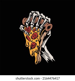 dead pizza tattoo vector design