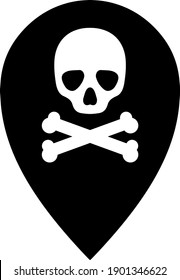 Dead place marker icon with flat style. Isolated vector dead place marker icon illustrations, simple style.