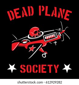 Dead Plane Society Illustration Skull and Airplane