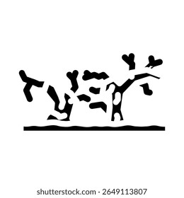 plantas mortas poluído solo glifo ícone vetor. plantas mortas poluído solo símbolo ilustração
