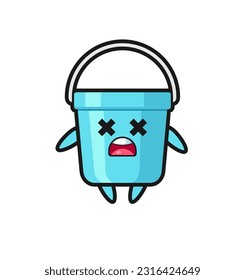 the dead plastic bucket mascot character , cute style design for t shirt, sticker, logo element