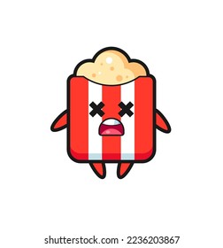 the dead popcorn mascot character , cute style design for t shirt, sticker, logo element