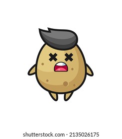 the dead potato mascot character , cute style design for t shirt, sticker, logo element