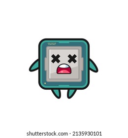 the dead processor mascot character , cute style design for t shirt, sticker, logo element
