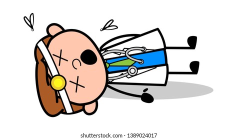 Dead - Professional Cartoon Doctor Vector Illustration