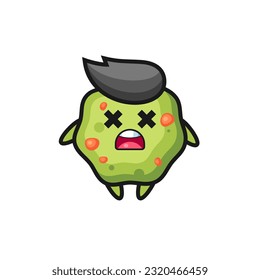 el personaje de la mascota de puke muerto , diseño de estilo lindo para camiseta, pegatina, elemento logo
