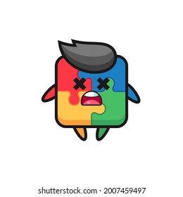 the dead puzzle mascot character , cute style design for t shirt, sticker, logo element
