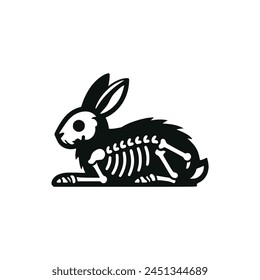 dead rabbit skeleton logo vector illustration template design