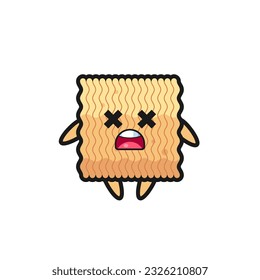 the dead raw instant noodle mascot character , cute style design for t shirt, sticker, logo element