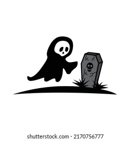 Dead Reaper logo. Skull reaper vector