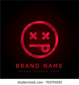 Dead red chromium metallic logo