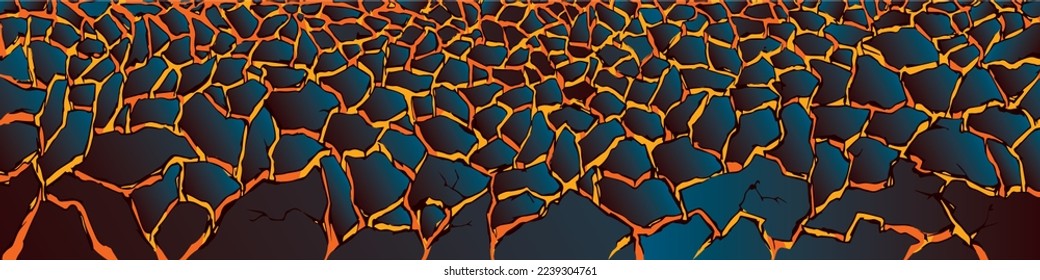 Magma Molten. Dibujo vectorial de lava volcánica