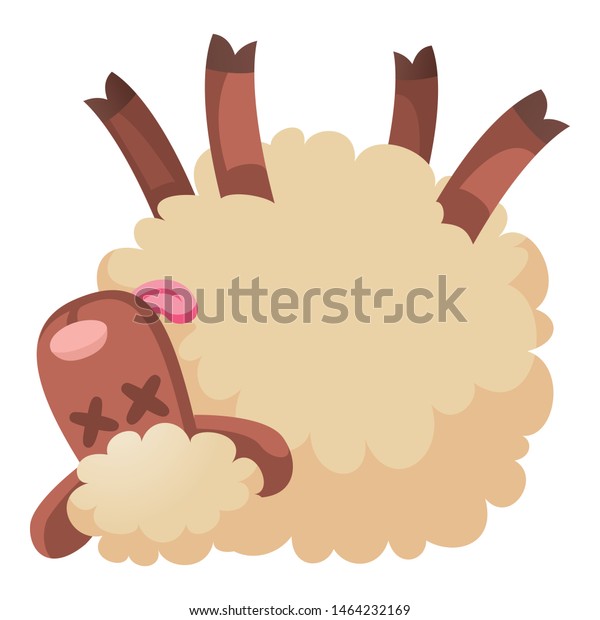Dead sheep icon. Cartoon of\
dead sheep vector icon for web design isolated on white\
background