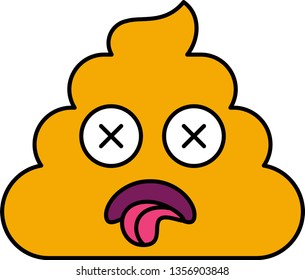 Dead shit emoji vector illustration