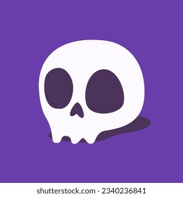 dead skull cartoon Performing a black magic ceremony. Halloween illustration.
