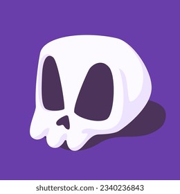dead skull cartoon Performing a black magic ceremony. Halloween illustration.