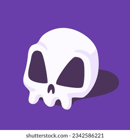dead skull cartoon Performing a black magic ceremony. Halloween illustration.