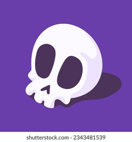 dead skull cartoon Performing a black magic ceremony. Halloween illustration.