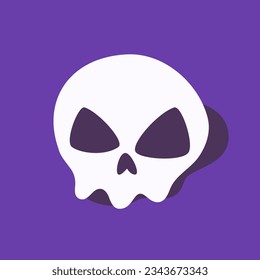 dead skull cartoon Performing a black magic ceremony. Halloween illustration.