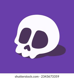 dead skull cartoon Performing a black magic ceremony. Halloween illustration.
