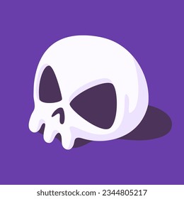 dead skull cartoon Performing a black magic ceremony. Halloween illustration.