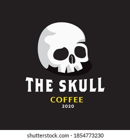 dead skull with coffee symbol for restaurant bar cafe logo
