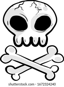Dead skull, illustration, vector on white background.