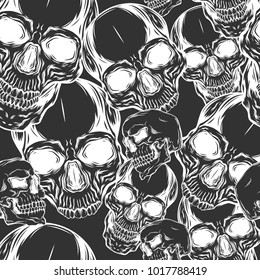 Dead Skull seamless pattern.Vector illustration.