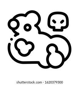 Dead Skull Smoke Icon Vector. Outline Dead Skull Smoke Sign. Isolated Contour Symbol Illustration