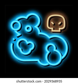 Dead Skull Smoke neon light sign vector. Glowing bright icon Dead Skull Smoke isometric sign. transparent symbol illustration