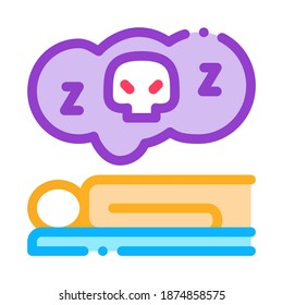 Dead Sleep Man Icon Vector. Outline Dead Sleep Man Sign. Isolated Contour Symbol Illustration