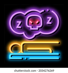 Dead Sleep Man neon light sign vector. Glowing bright icon Dead Sleep Man isometric sign. transparent symbol illustration