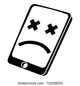 Dead smartphone icon. Simple illustration of dead smartphone vector icon for web