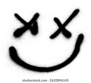 Dead Smiley Face Graffiti Grunge Spray Paint Stroke
