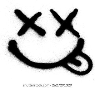 dead smily face spray paint grunge vector