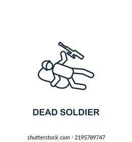Dead Soldier icon. Line simple line War icon for templates, web design and infographics